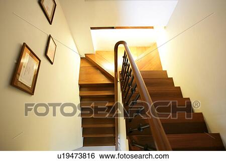 Stock Photograph - Stair, Lighting, Paintings, Staircase, Banisters, Banister. Fotosearch