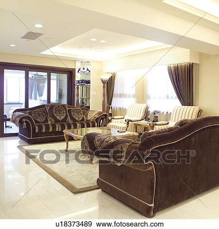 Table, Interior-Living Space 2, House appliance, Chairs, Decoration, Curtains, Curtain View Large Photo Image Stock Photo - Table, Interior-Living Space 2, House appliance, Chairs, Decoration, Curtains, Curtain. Fotosearch
