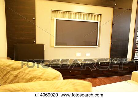 Stock Image - Television, Sofas, House appliance, Living rooms, Chair, Sofa. Fotosearch