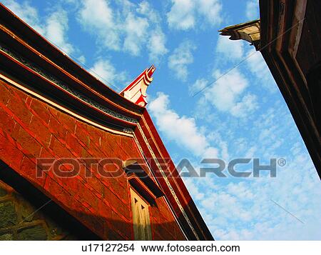Picture - Taiwan, Traditional buildings, Oriental building, Oriental buildings, Artificial landscape, Traditional building, Buildings. Fotosearch