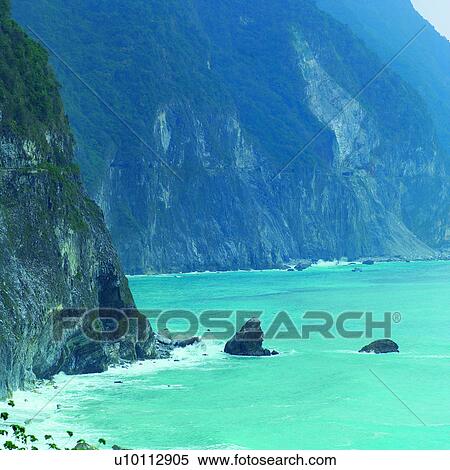 Ocean, Rocks, Mountain, Taiwan, Rock, Coast, Sea View Large Photo Image Stock Photography - Ocean, Rocks, Mountain, Taiwan, Rock, Coast, Sea. Fotosearch