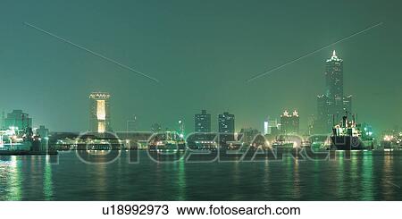 Stock Image - Cityscape, Scenic, Orient, Travel, Asia, Scenery, Nightview. Fotosearch