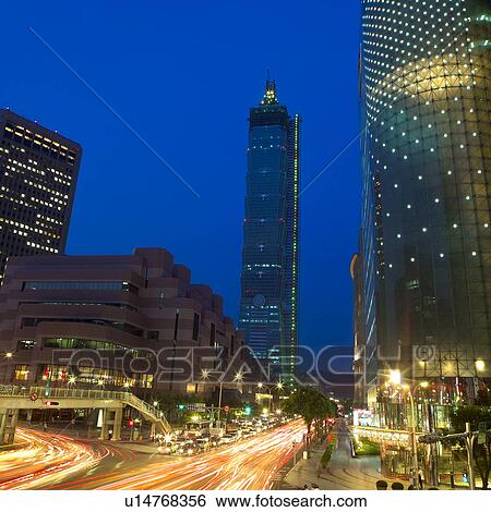 Stock Photograph - Taipei 101, City, Modern, Scenery, Orient, Urban, Xinyi District. Fotosearch