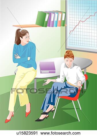 person, discussing, females, women, adults, talking View Large Illustration Clip Art - person, discussing, females, women, adults, talking. Fotosearch