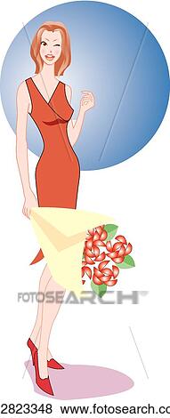 Stock Illustration - person, woman, portrait, female, females. Fotosearch