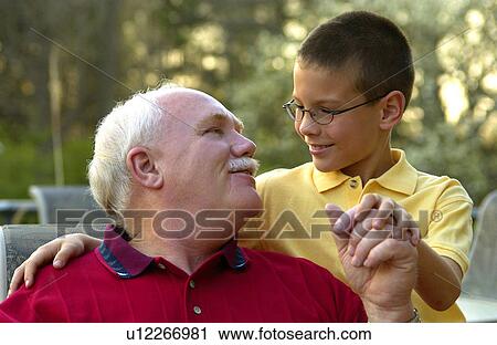 Grandpa with grandson View Large Photo Image Stock Image - Grandpa with grandson. Fotosearch