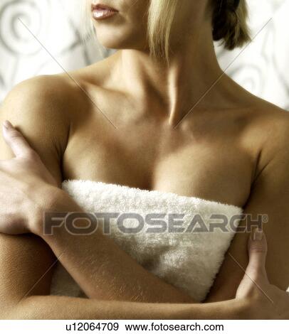 Woman in towel View Large Photo Image Stock Photo - Woman in towel. Fotosearch