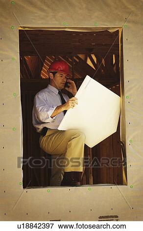 Stock Photo - Construction manager on site. Fotosearch