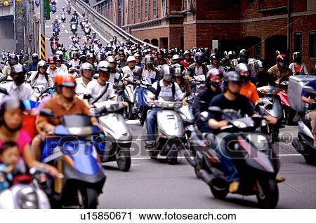 Crowd of motorcyclists coming down from a road View Large Photo Image Stock Image - Crowd of motorcyclists coming down from a road. Fotosearch