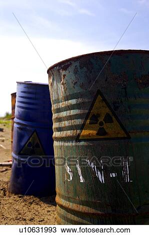 Large metal bins with radiation warning signs on them View Large Photo Image Stock Image - Large metal bins with radiation warning signs on them. Fotosearch
