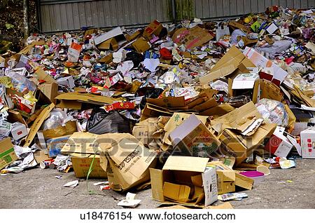 Picture - Large pile of cardboard boxes. Fotosearch