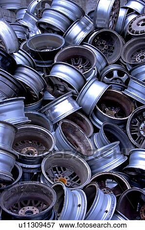 Stock Photo - Old metallic parts for automobiles, full frame. Fotosearch