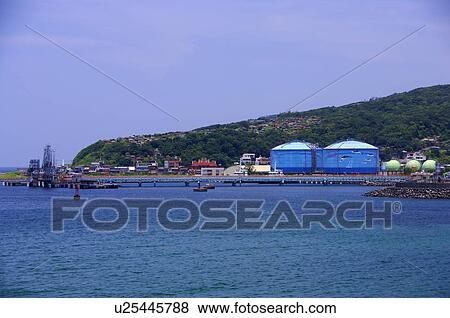 Power plant (power station) by the sea View Large Photo Image Stock Photo - Power plant (power station) by the sea. Fotosearch
