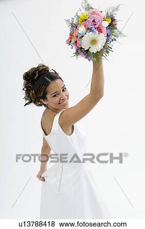 Stock Photo - Bride with bouquet. Fotosearch