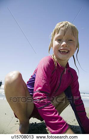 6 year old girl playing at a beach, San Diego California View Large Photo Image Stock Image - 6 year old girl playing at a beach, San Diego California. Fotosearch