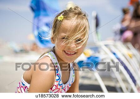 Stock Photo - Girl - (5) on the beach, Jacksonville, Florida. Fotosearch