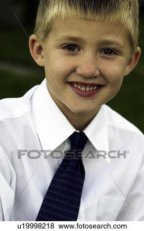 Stock Photo - Boy dressed up. Fotosearch