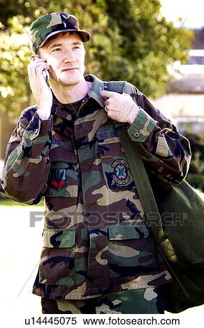 Army personnel on cell phone View Large Photo Image Stock Photography - Army personnel on cell phone. Fotosearch