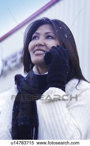 Stock Photography - Woman on cell phone. Fotosearch