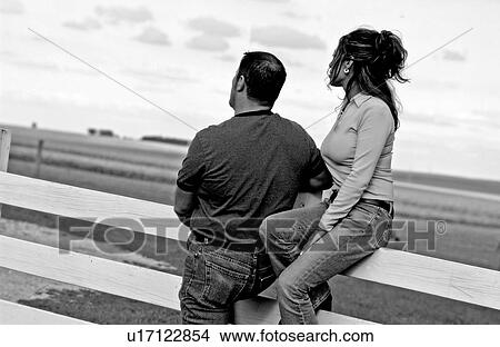Picture - Man and woman in country. Fotosearch