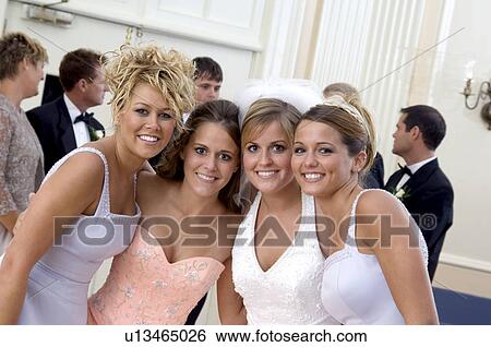 Bride and bridesmaids View Large Photo Image Stock Photograph - Bride and bridesmaids. Fotosearch