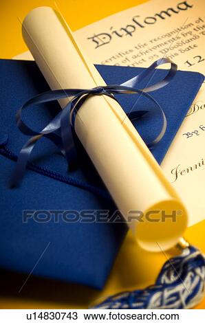 Graduation cap diploma and tassel View Large Photo Image Stock Image - Graduation cap diploma and tassel. Fotosearch