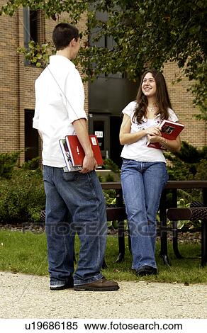 Stock Photography - Kids hanging out on campus. Fotosearch