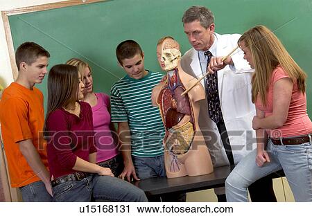 Stock Image - Teacher with class. Fotosearch