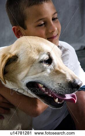 Boy with dog View Large Photo Image Stock Image - Boy with dog. Fotosearch