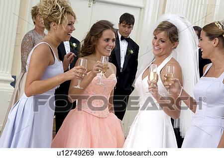 Bride and bridesmaids View Large Photo Image Stock Photo - Bride and bridesmaids. Fotosearch