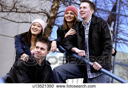 Stock Image - Group of young adults. Fotosearch