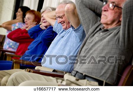 Seniors exercising View Large Photo Image Stock Photo - Seniors exercising. Fotosearch