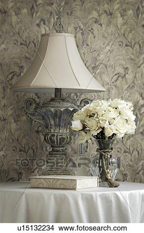 Picture - Lamp with flowers. Fotosearch
