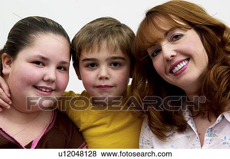 Mother with son and daughter View Large Photo Image Stock Photo - Mother with son and daughter. Fotosearch