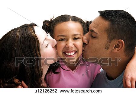 Stock Image - Mother and Father with daughter. Fotosearch