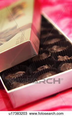 Box of chocolate candy View Large Photo Image Stock Image - Box of chocolate candy. Fotosearch