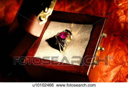 Stock Photograph - Ring in box. Fotosearch