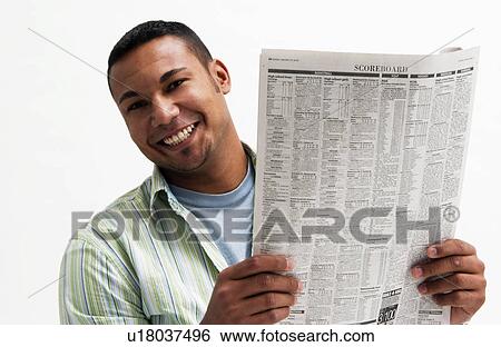Man reading newspaper View Large Photo Image Stock Photograph - Man reading newspaper. Fotosearch