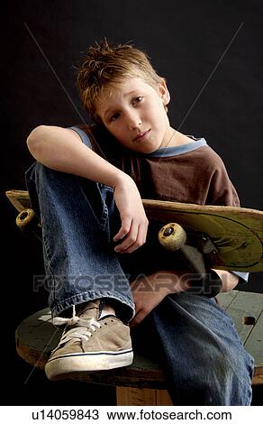 Boy with skateboard View Large Photo Image Stock Image - Boy with skateboard. Fotosearch
