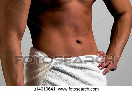 Stock Image - Man in towel. Fotosearch