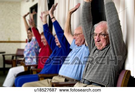 Stock Photo - Seniors exercising. Fotosearch