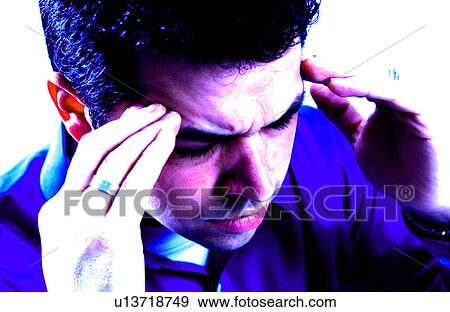 Stock Photo - Man with headache. Fotosearch
