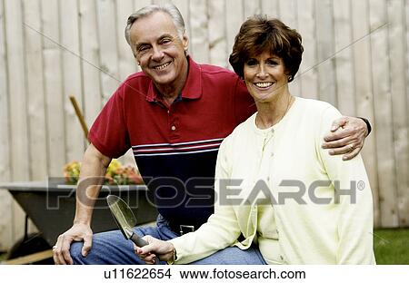 Picture - Senior couple gardening. Fotosearch