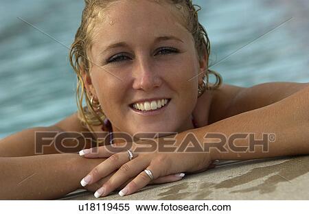 Stock Photography - Woman in pool. Fotosearch