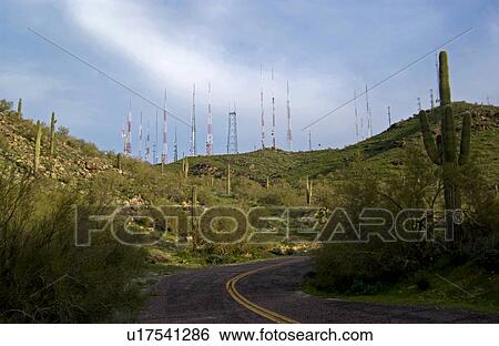 Communication towers View Large Photo Image Stock Photograph - Communication towers. Fotosearch