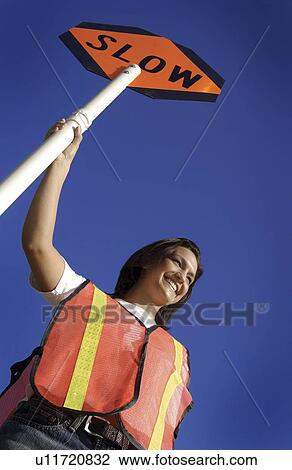 Female road construction worker View Large Photo Image Stock Image - Female road construction worker. Fotosearch