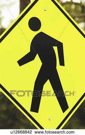 Stock Image - Pedestrian sign. Fotosearch