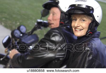 Senior couple on motorcycle View Large Photo Image Stock Photo - Senior couple on motorcycle. Fotosearch