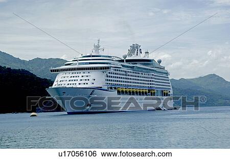 Stock Photograph - Cruise ship in Caribbean. Fotosearch