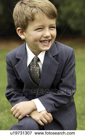 Stock Photo - Boy in suit and tie. Fotosearch